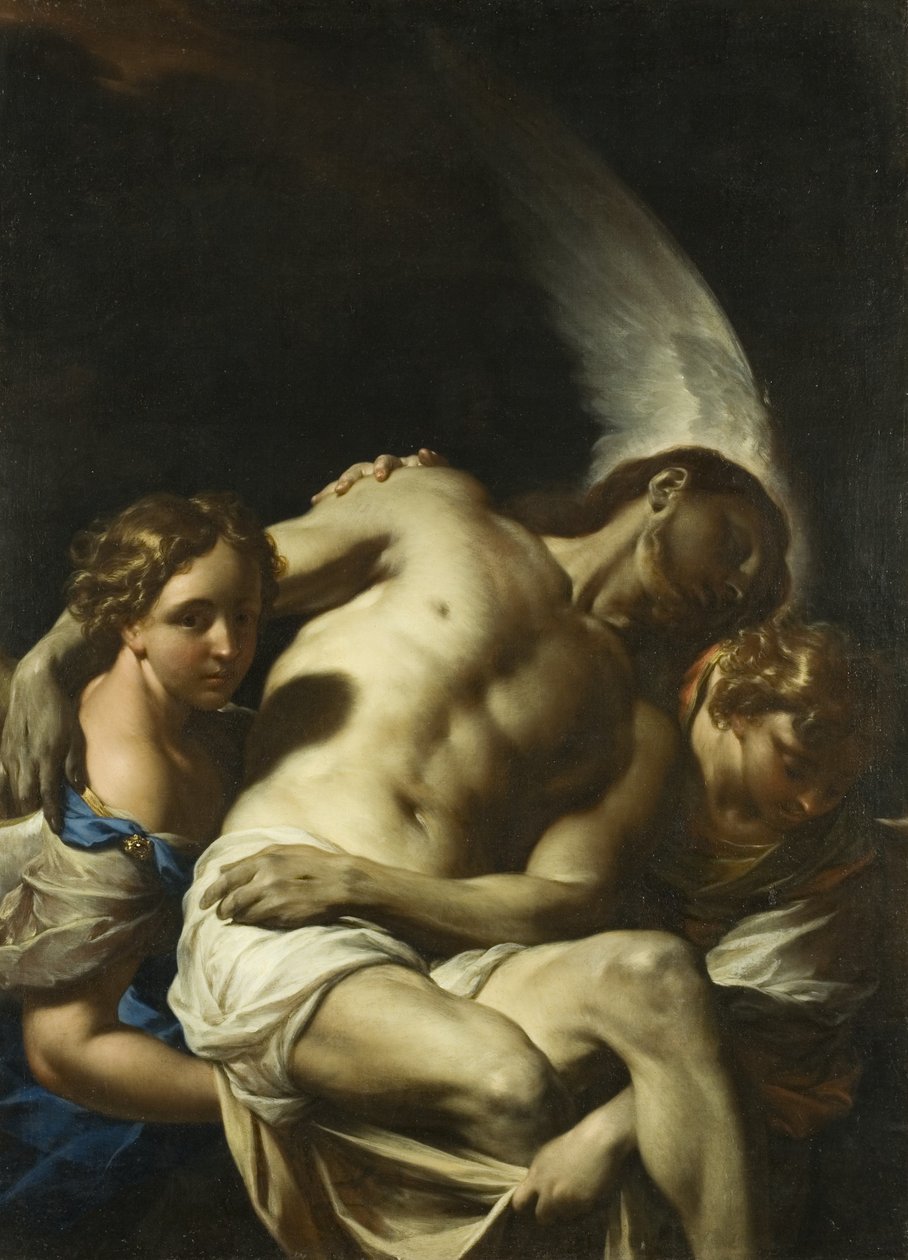 Kristus støttet av engler (olje på lerret) av Francesco Trevisani