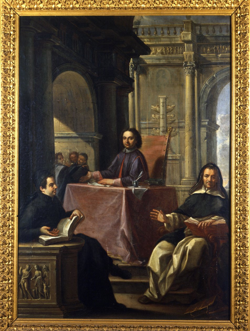 Tvist mellom en jesuite og en dominikaner etter motreformen, maleri av F. Trevisani (1656-1746), Museum of Rome. av Francesco Trevisani