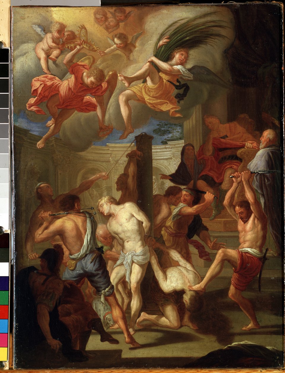 Fire hellige martyrer. Maleri av Francesco Trevisani (1656-1746). Olje på lerret, 50 x 38 cm. Romersk kunst, italiensk barokkstil. Statens M. Ciurlionis kunstmuseum, Kaunas (Litauen). av Francesco Trevisani