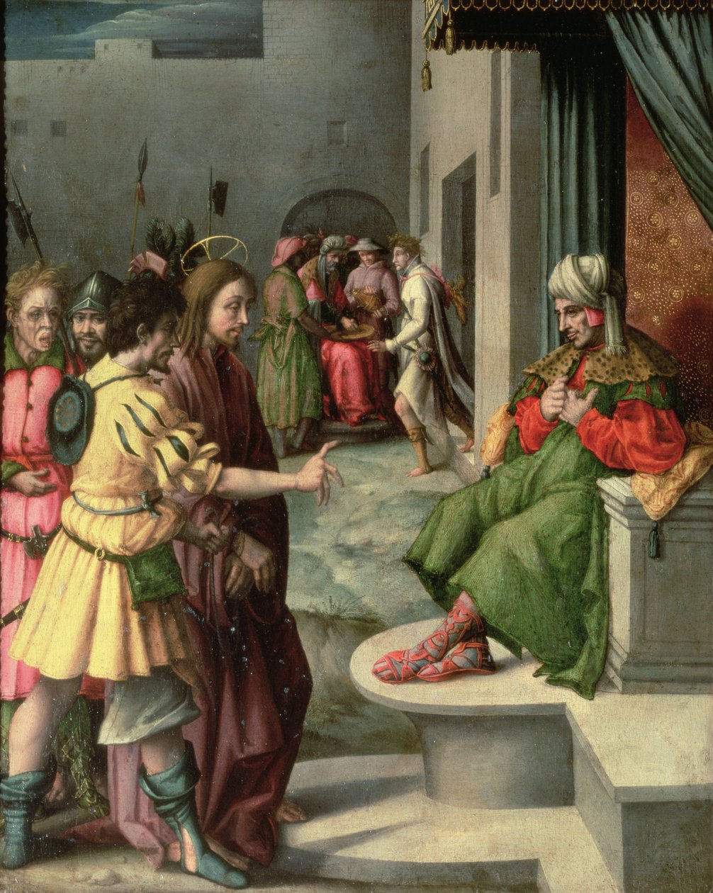 Kristus før Kaifas av Francesco Ubertini Bacchiacca