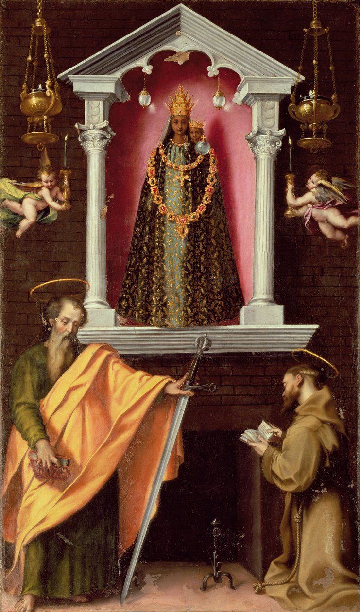 Madonnaen av Loreto med Saint Paul og Saint Francis av Francesco Vanni