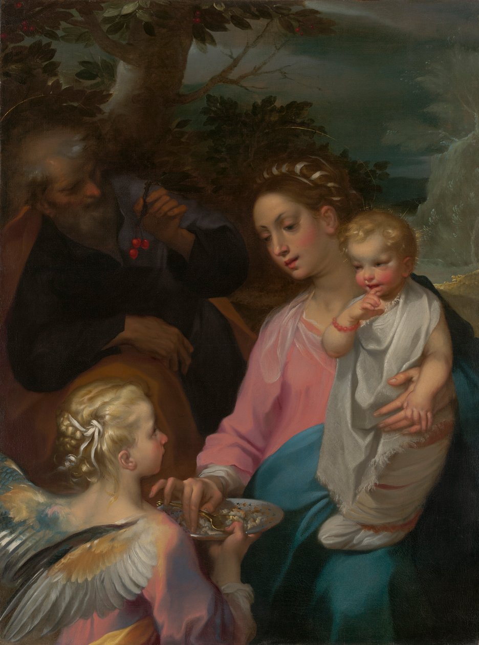 Resten på flukten til Egypt, kjent som Madonna della Pappa av Francesco Vanni