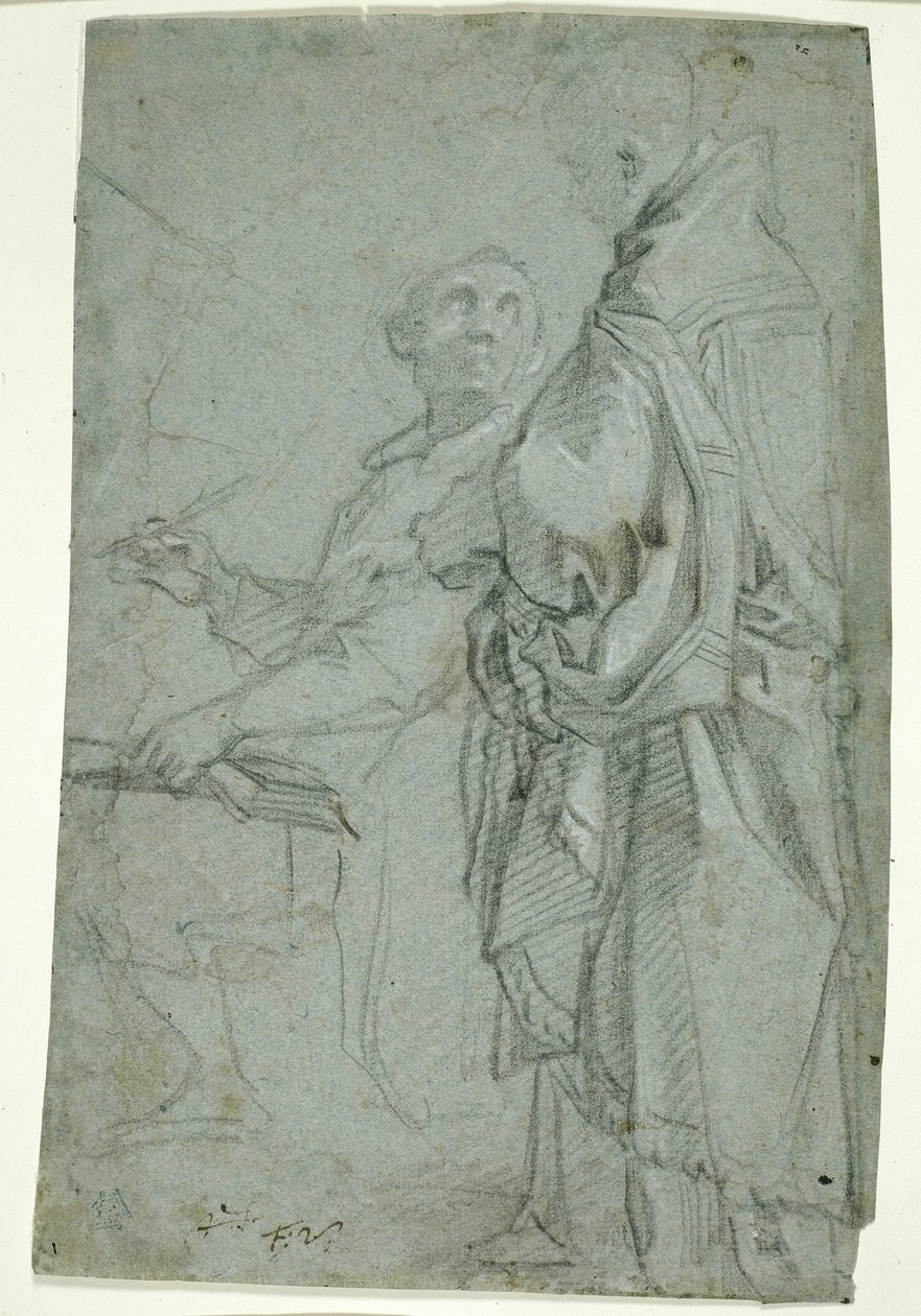 Two Ecclesiastics: Study for the Disputation on the Holy Sacrament, 1606-10 av Francesco Vanni