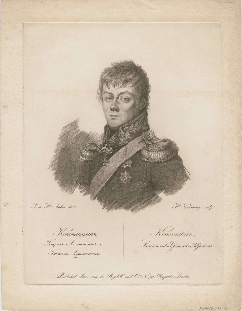 Portrett av grev Pjotr ​​Petrovitsj Konovnitsyn 1764-1822, 1813 av Francesco Vendramini