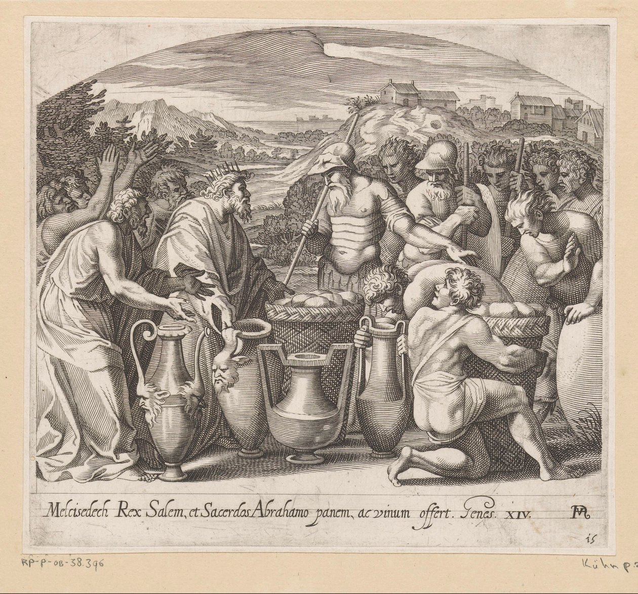 Abrahams møte med Melchizedek Paintings in the Loggia of Raphael (serietittel) La Sacra Genesi (serietittel) av Francesco Villamena