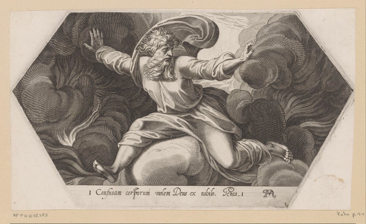 Gud skiller lyset fra mørket Malerier i Raphaels Loggia (serietittel) La Sacra Genesi (serietittel) av Francesco Villamena