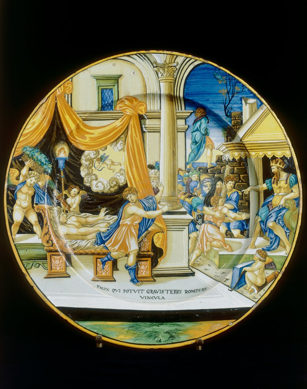 Fristelse av Guiseppe Ebreo, tallerken av Francesco Xanto Avelli bevart i Museo Nazionale del Bargello, Firenze av Francesco Xanto Avelli