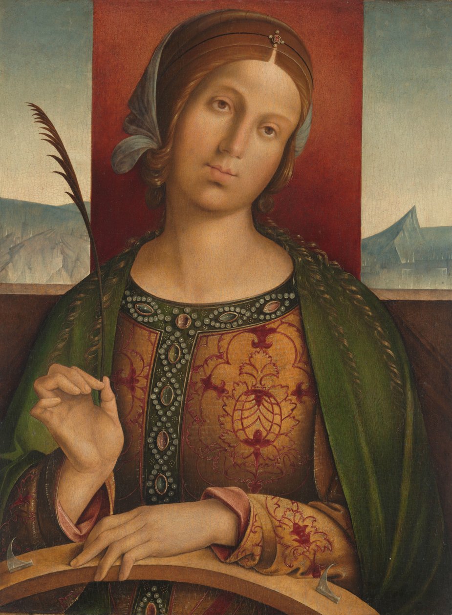 Den hellige Katarina av Alexandria av Francesco Zaganelli di Bosio (attributed to)