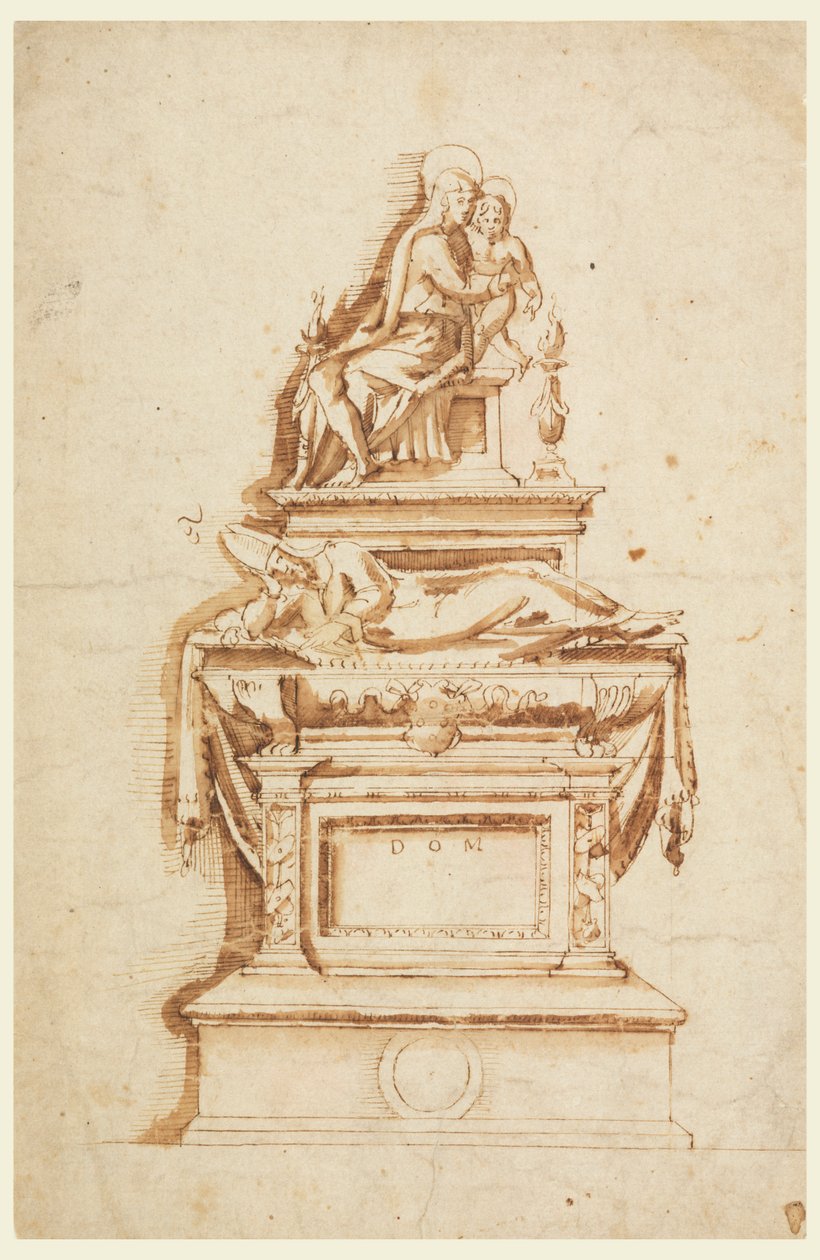 Design for et gravmonument for en Medici-kardinal av Francesco da Sangallo