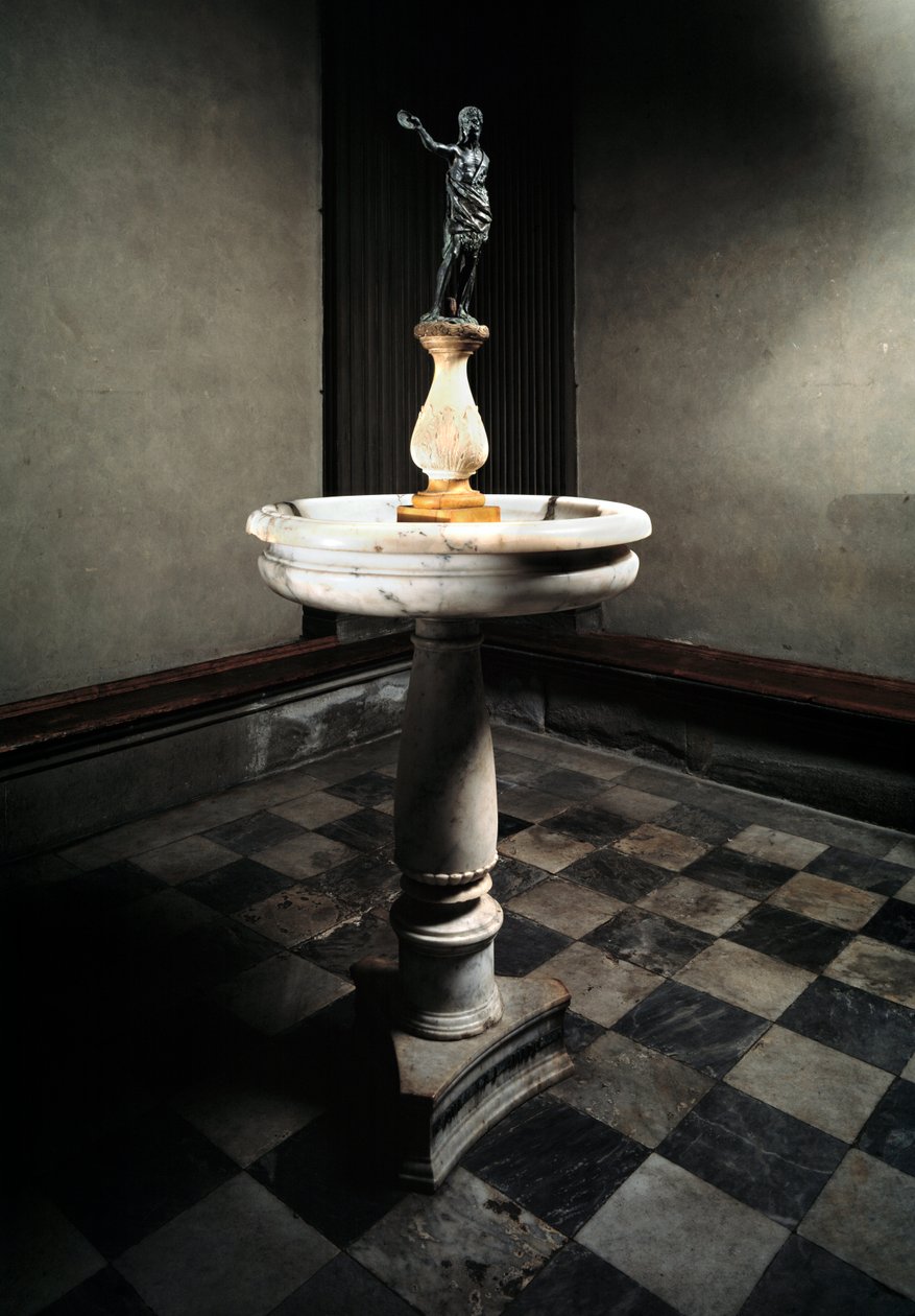 Stoup med statue av døperen Johannes av Francesco da Sangallo