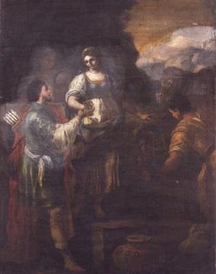 Rebecca og Eliezer ved brønnen av Francesco de (attr. to) Mura