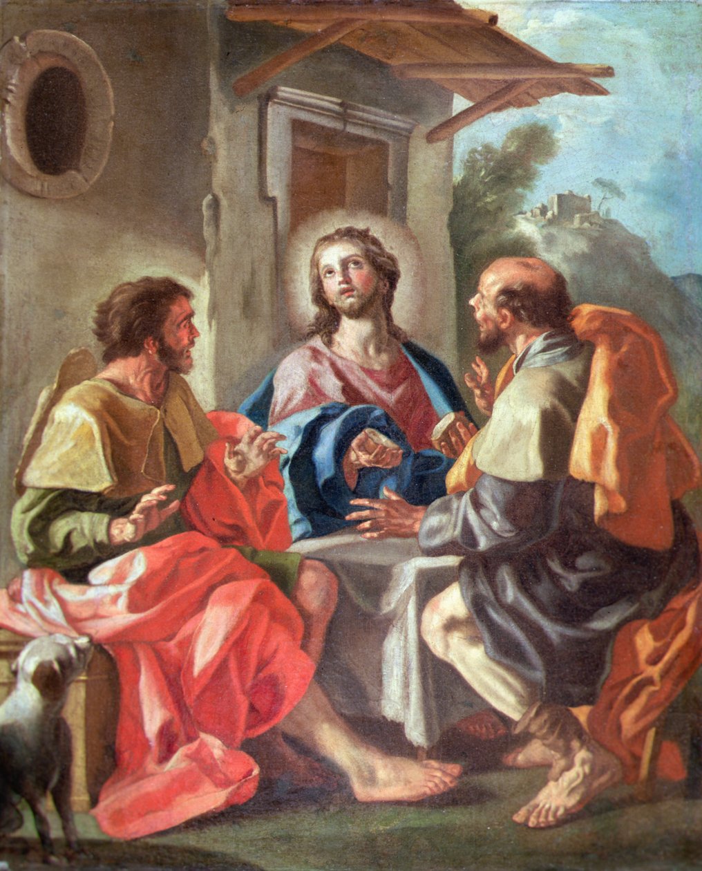 Nattverden i Emmaus (olje på lerret) av Francesco de (attr. to) Mura