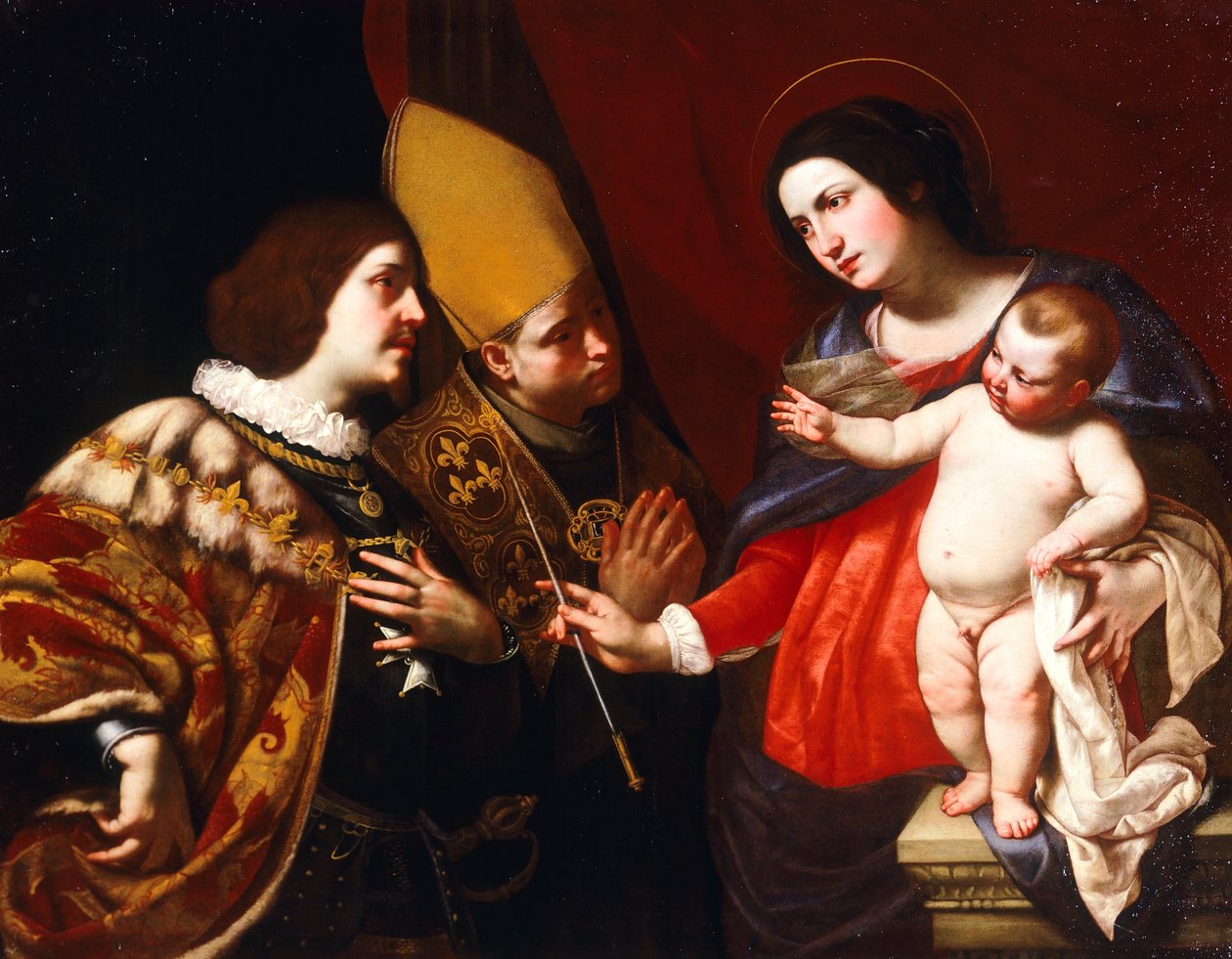 Lady gir kommandoscepter til hertugen av Guise (olje på lerret) av Francesco de (c.1600 54) Rosa