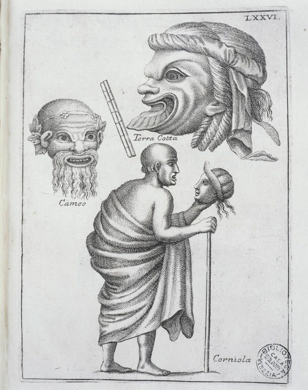 Masker brukt til klassiske dramaer i antikkens Roma … av Francesco de Ficonori