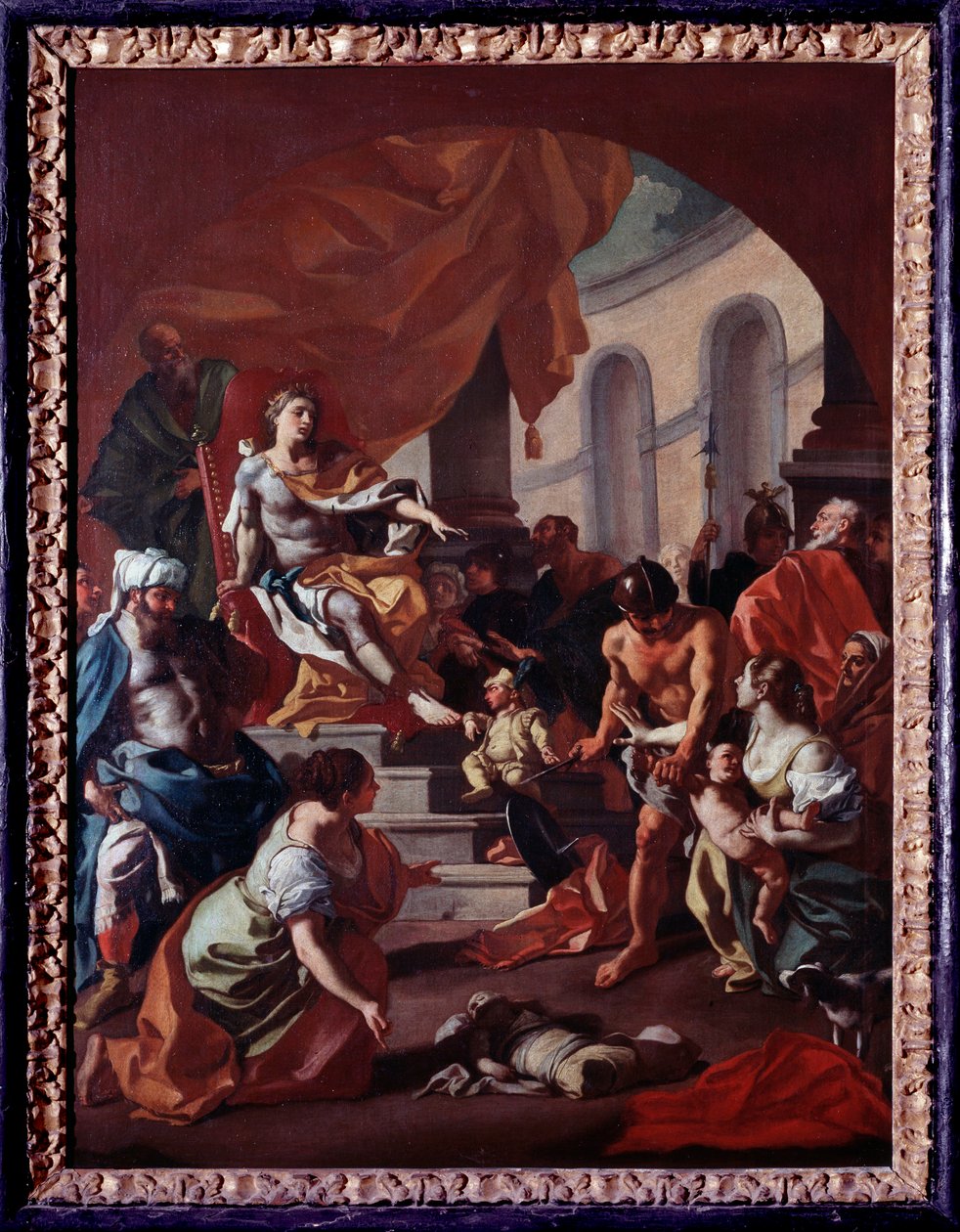 Judgment of Salomon (Judgment of Salomon) Maleri av Francesco de Mura (1696-1782) Museum of the Abbey of Montecassino Italia av Francesco de Mura