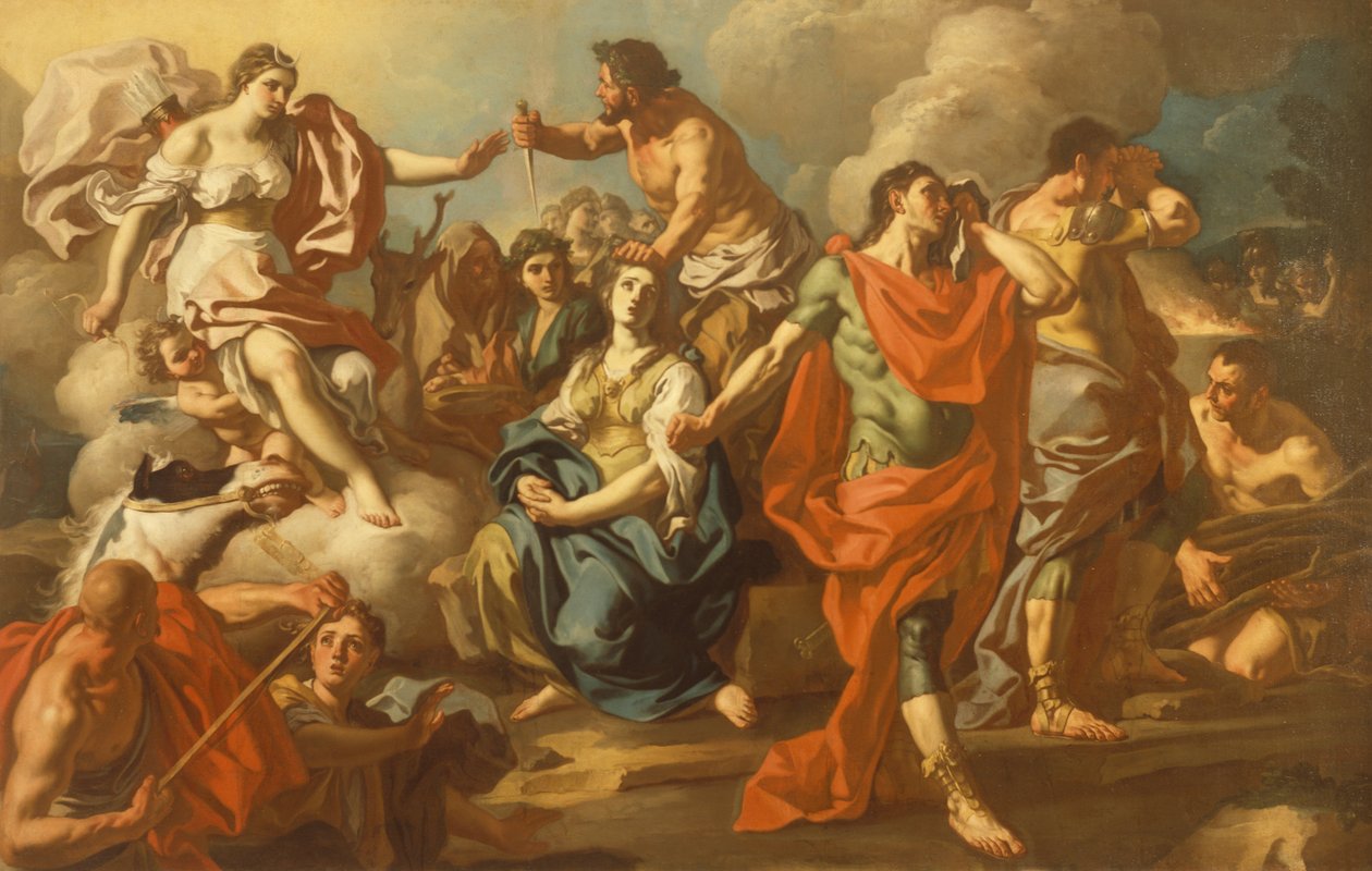 The Sacrifice of Iphigenia (olje på lerret) av Francesco de Mura