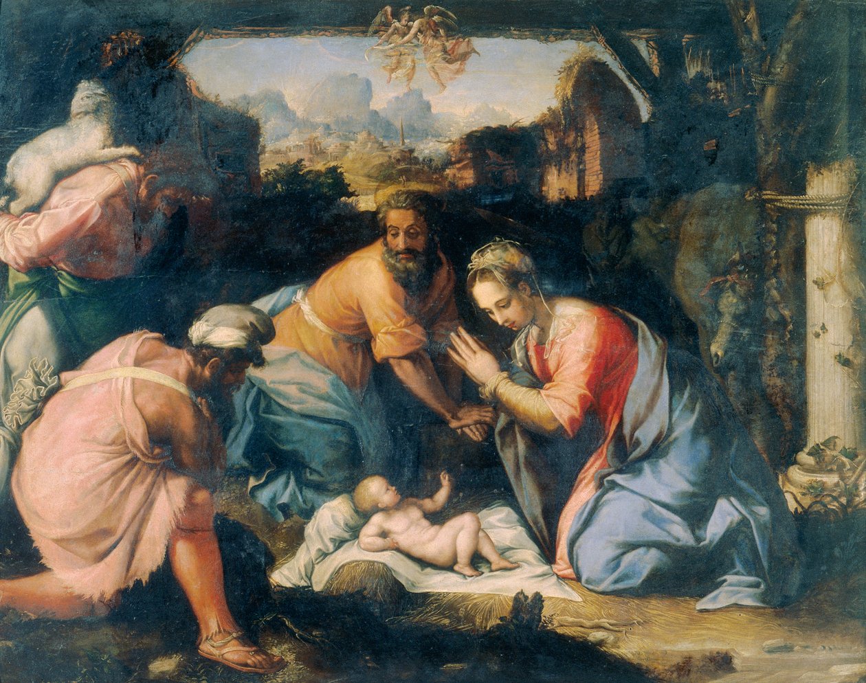 Tilbedelse av gjeterne av Francesco de Rossi Salviati