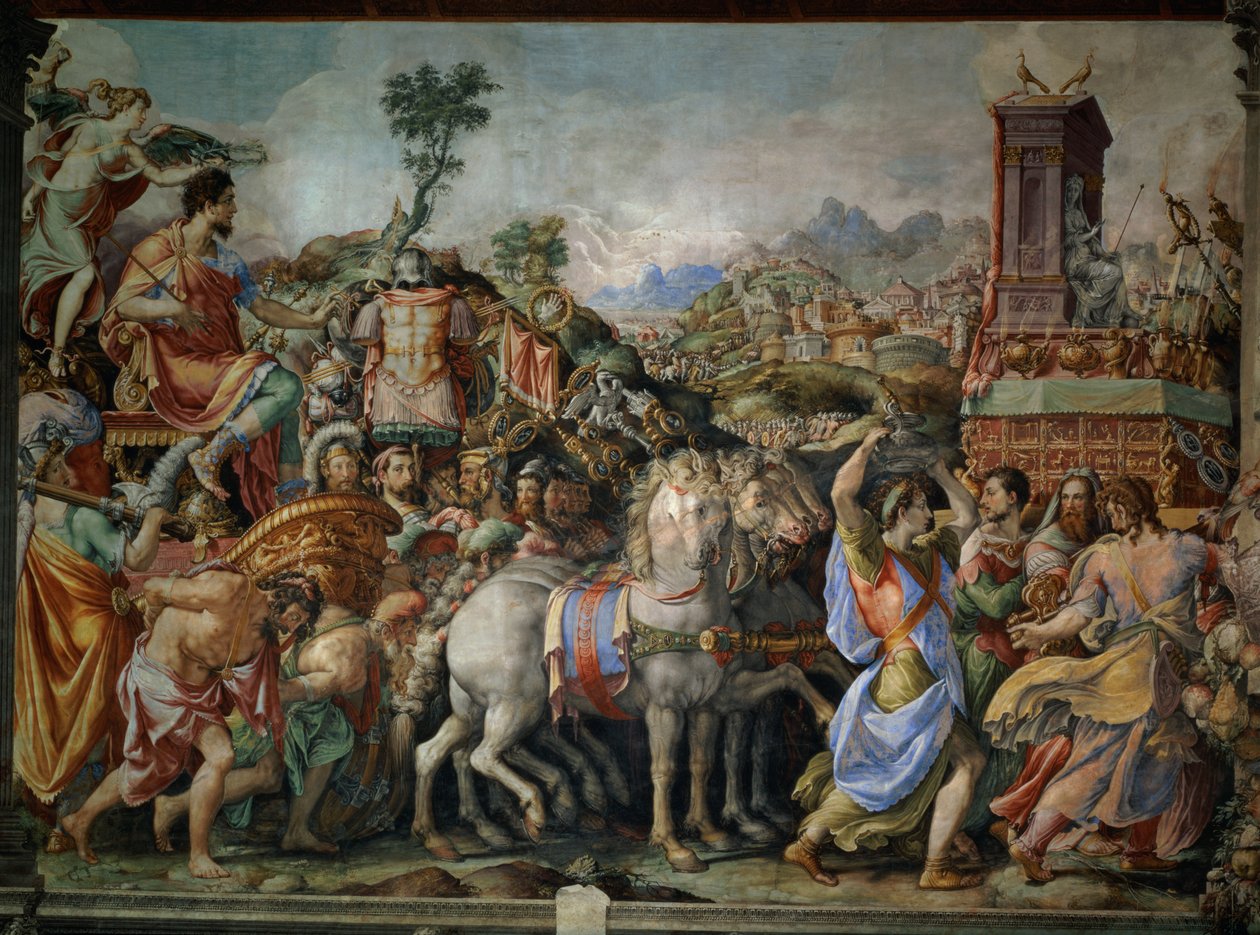 Triumfen til Marcus Furius Camillus (447-365 f.Kr.), fra Sala dell