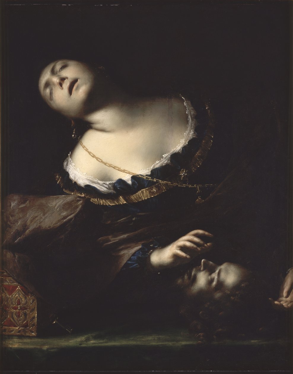 Herodias med døperens hode, 1633-35 av Francesco del Cairo