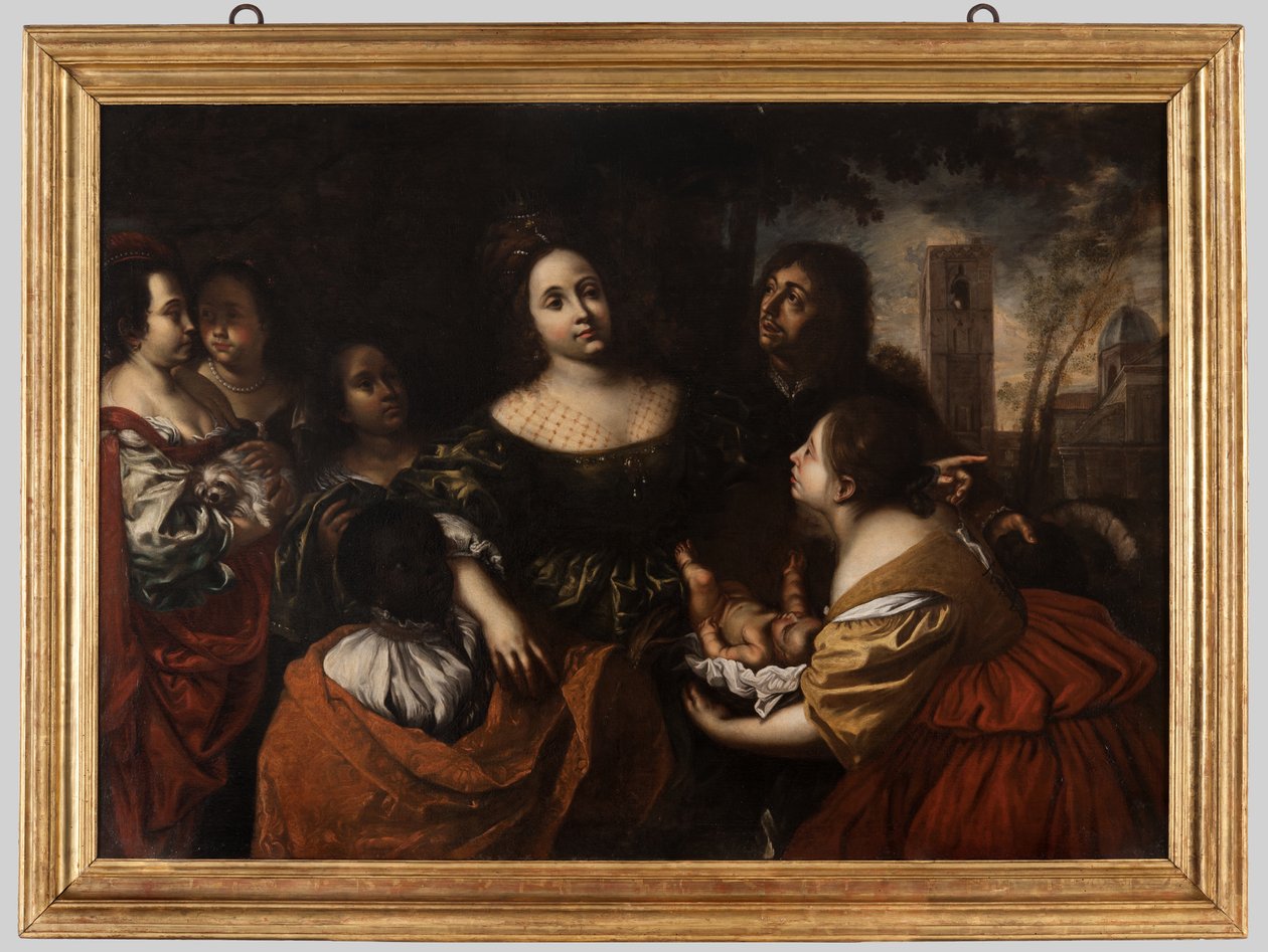 Faraos datter ønsker Moses velkommen fra vannet, ca. 1645 av Francesco del Cairo