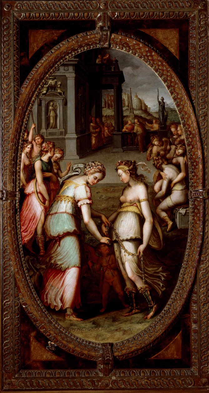 Juno låner beltet til Venus (maleri av Francesco del Coscia