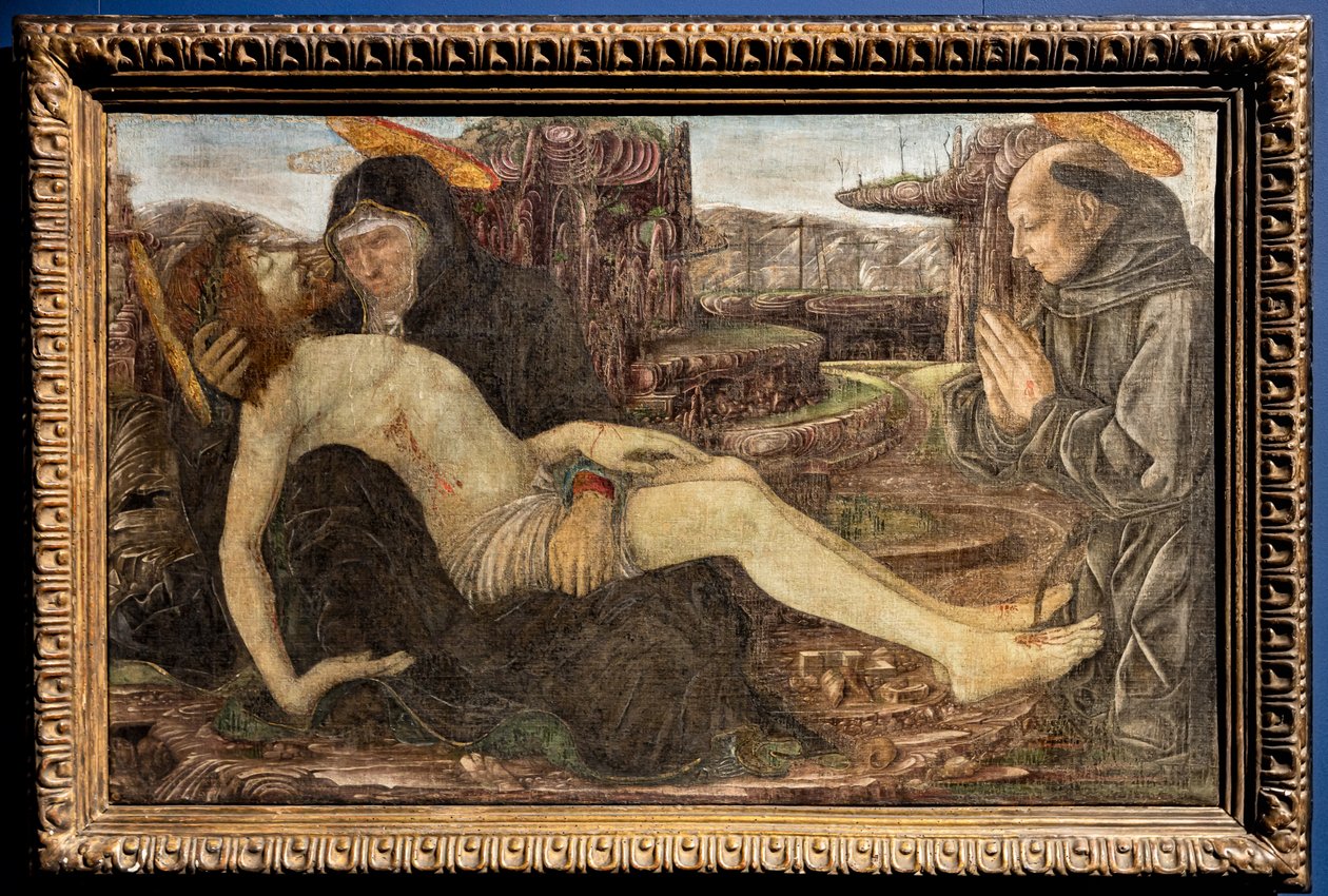 Klagesang med klient vist som St. Francis, av Francesco del Cossa av Francesco del Cossa