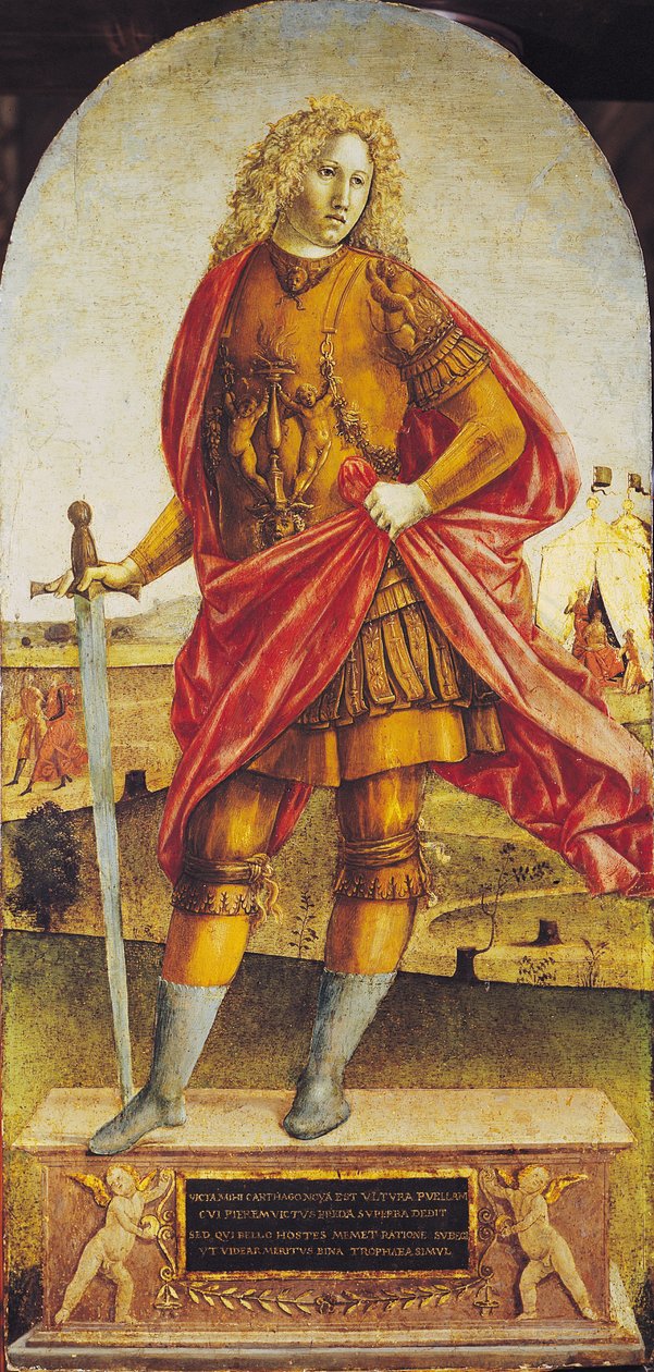 Publius Scipio Africanus (ca. 235-183 f.Kr.) (olje på panel) av Francesco di Giorgio Martini