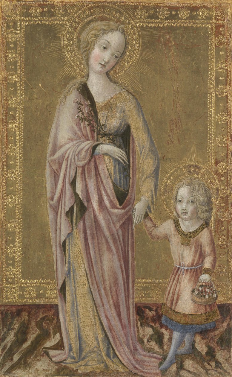 Saint Dorothy and the Infant Christ, ca 1460 av Francesco di Giorgio Martini
