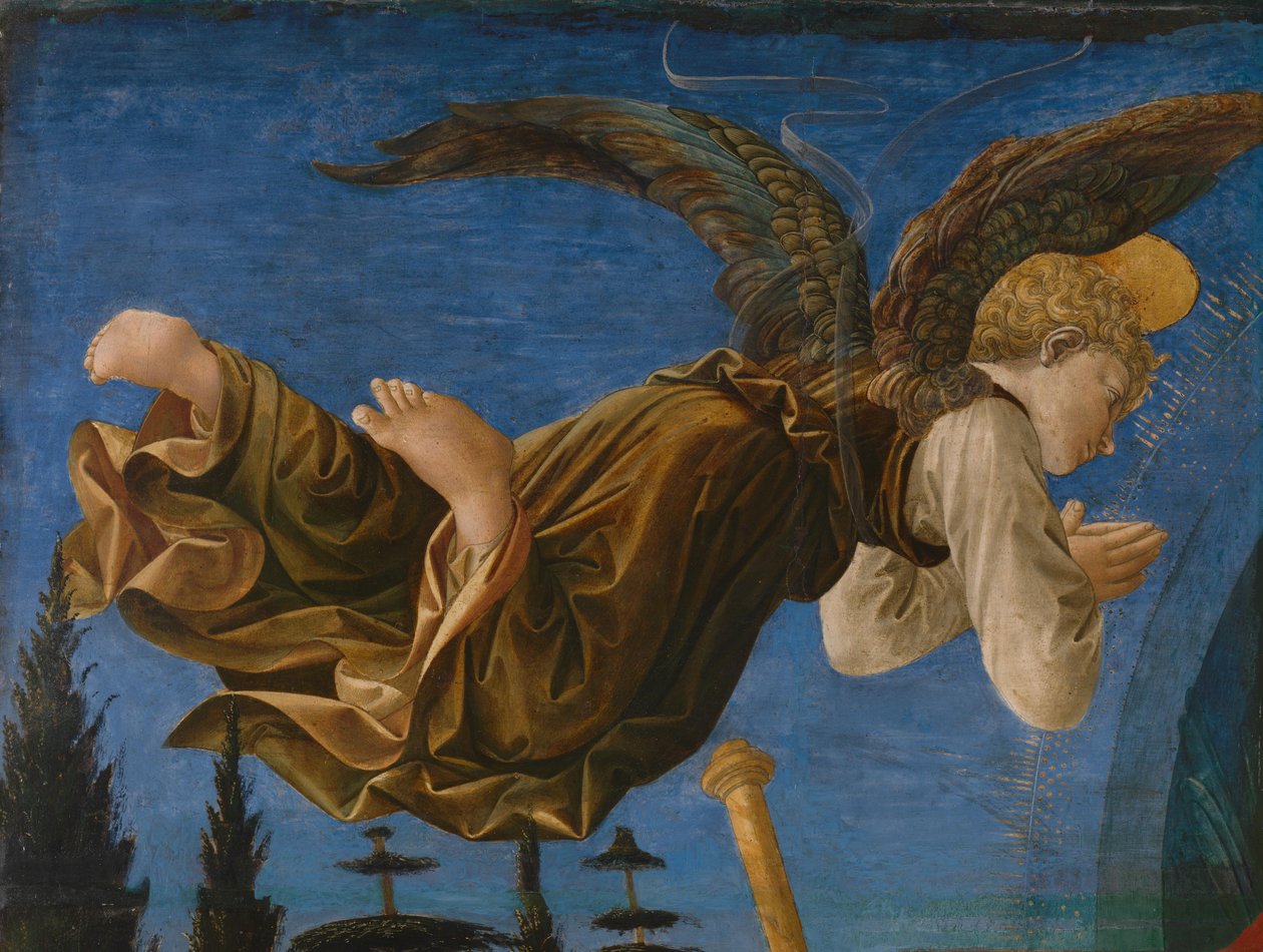 Englepanel av Pistoia Santa Trinità-altertavlen, 1455-1460 av Francesco di Stefano Pesellino