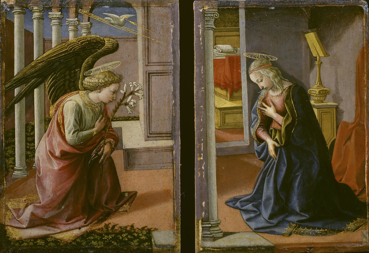 Diptych - Annunciation, ca.1450-55 av Francesco di Stefano Pesellino