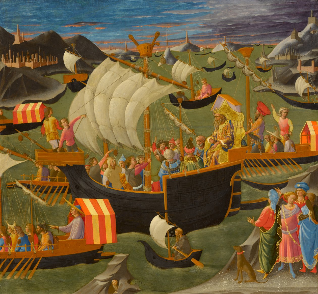 Kong Melchior seiler til det hellige land, ca. 1445-50 av Francesco di Stefano Pesellino