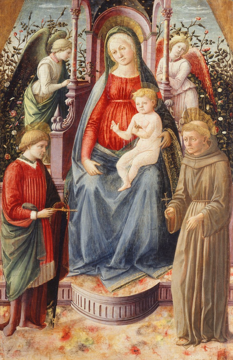 Madonnaen og barnet med de hellige Julian og Francis, av Francesco di Stefano Pesellino