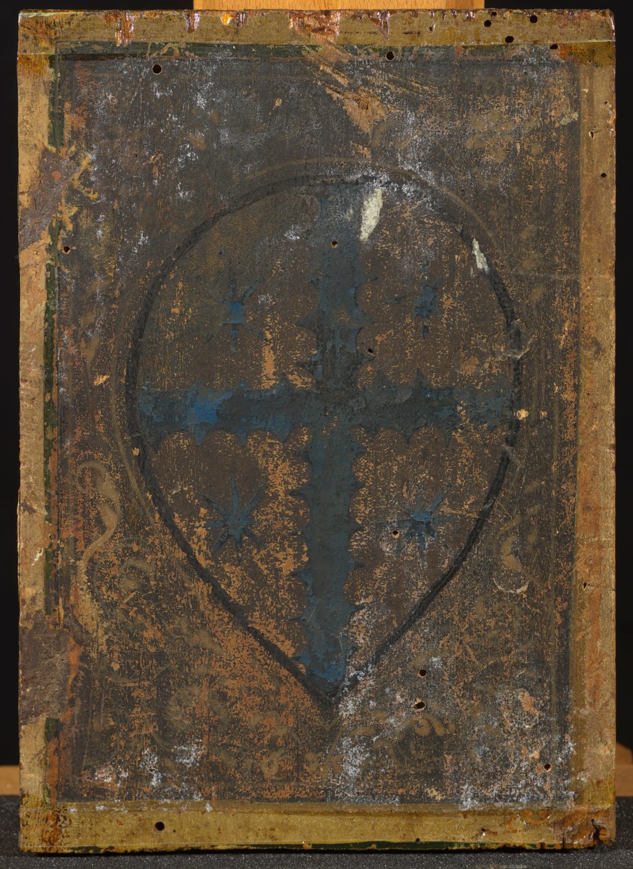 Verso of Annunciation Diptych med kors med stjerner omsluttet av en Mandorla av Francesco di Stefano Pesellino