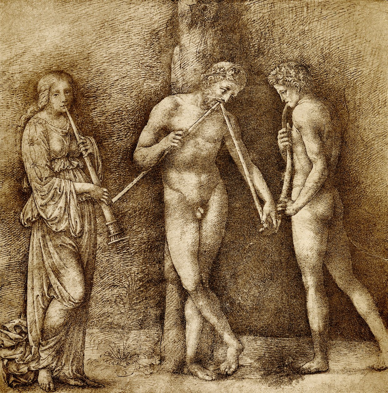 Tre musikkskapende figurer av Francesco school of Francia