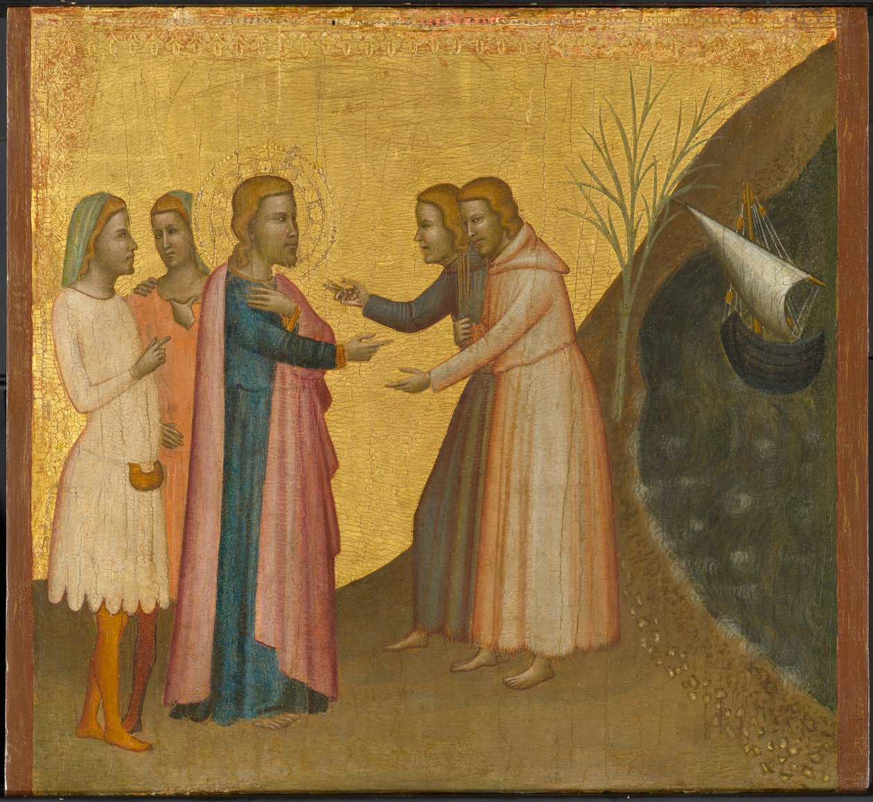 Acteus og Eugenius ber St. Johannes evangelisten om å gjenopprette sin rikdom, ca. 1370-1380 (tempera og bladgull på panel) av Francescuccio Ghissi