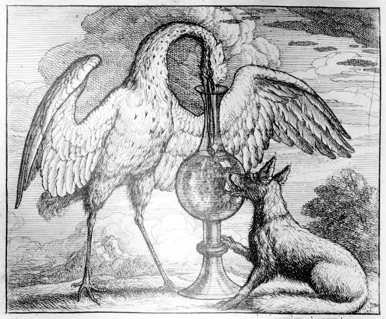 The Fox and the Stork, illustrasjon til 