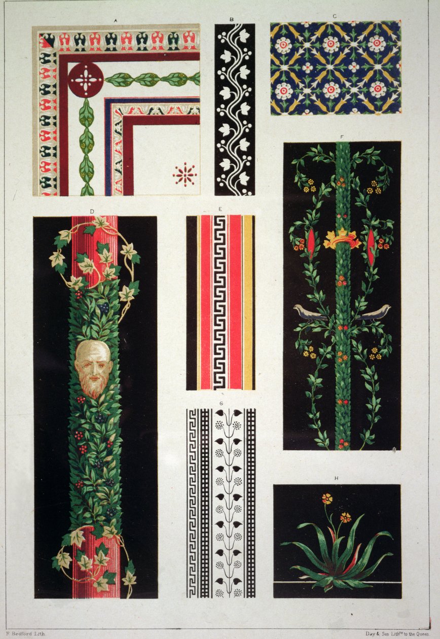 Pompeiian Ornament, fra Cundalls Eksempler på Ornament av Francis Bedford