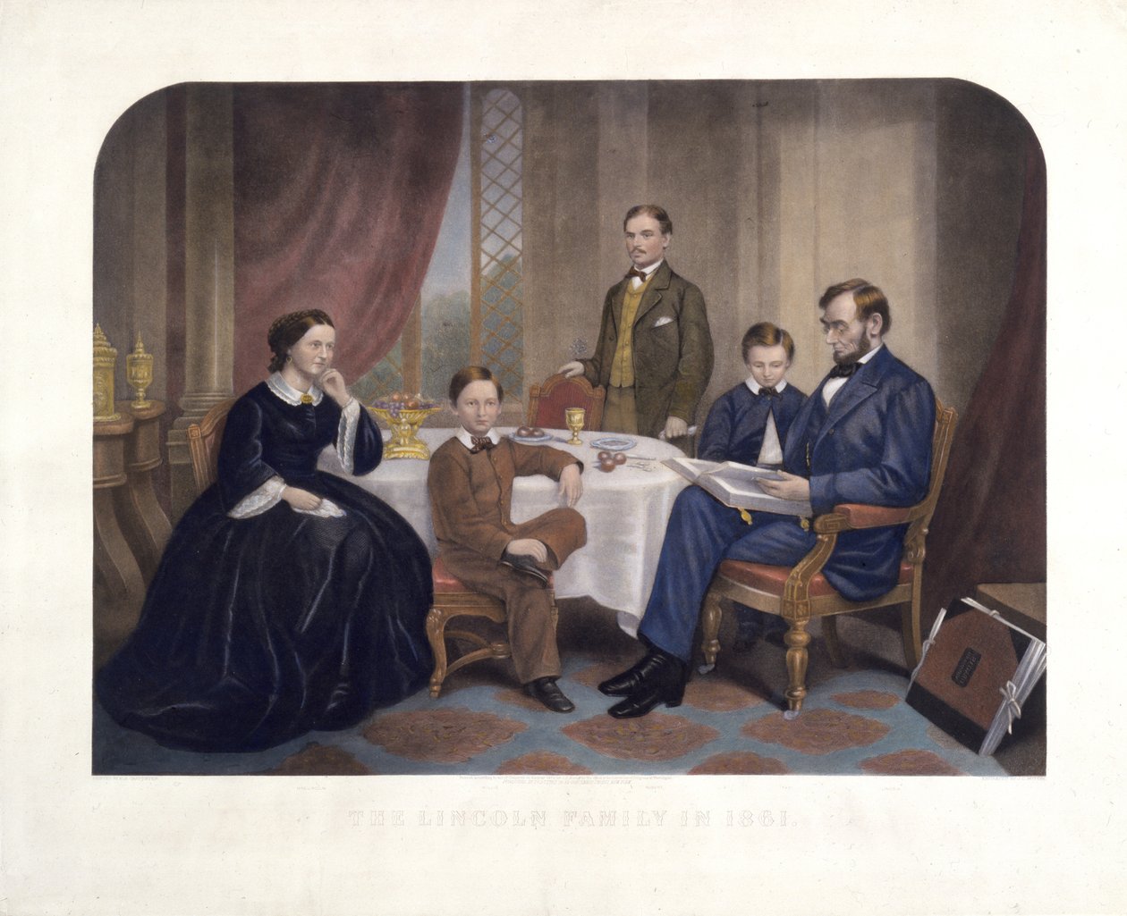 Lincoln-familien i 1861, gravert av JC Buttre (1821-93), 1872 av Francis Bicknell Carpenter