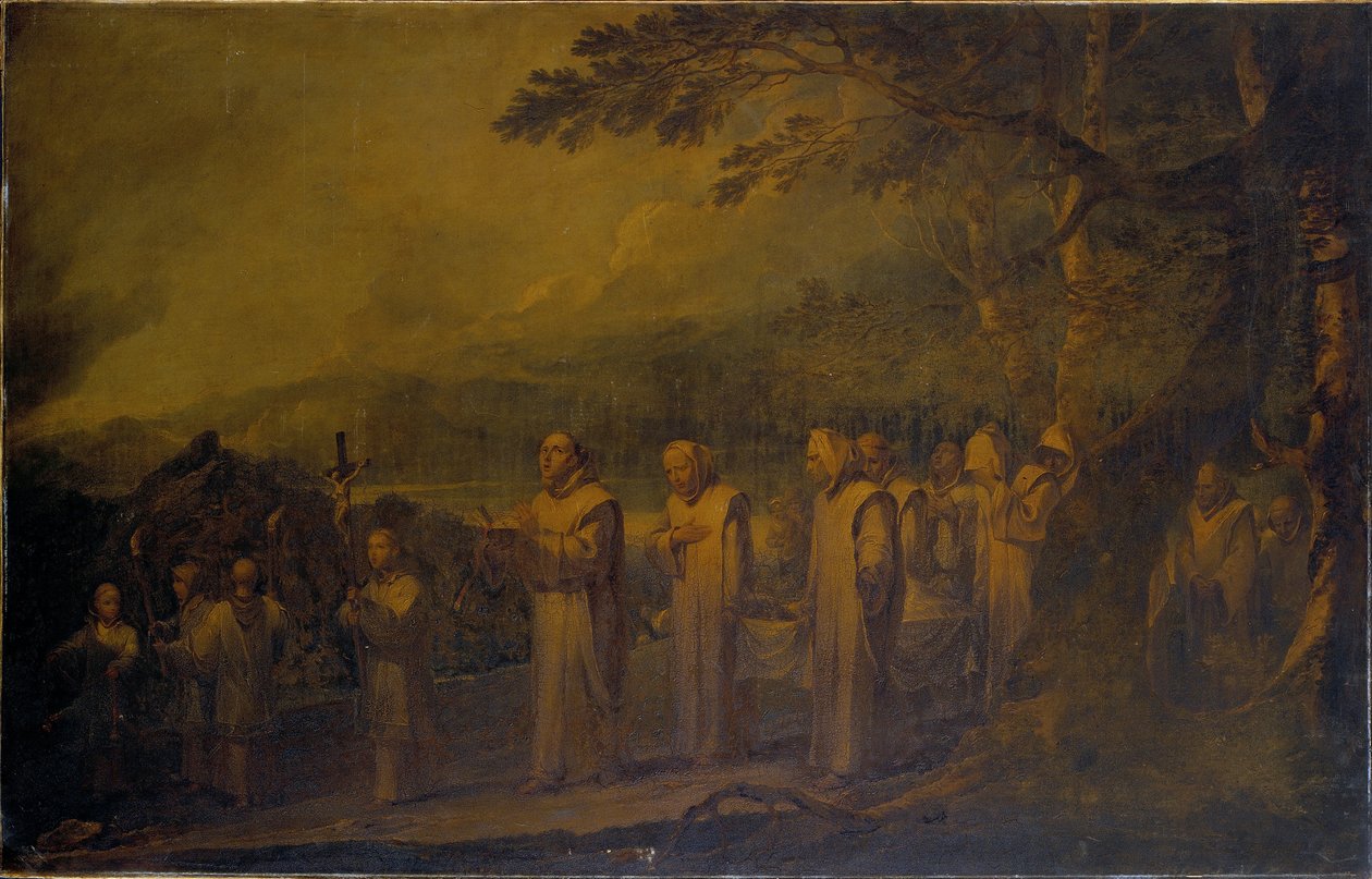 Begravelsesprosess av en hvit friar av Francis Bourgeois