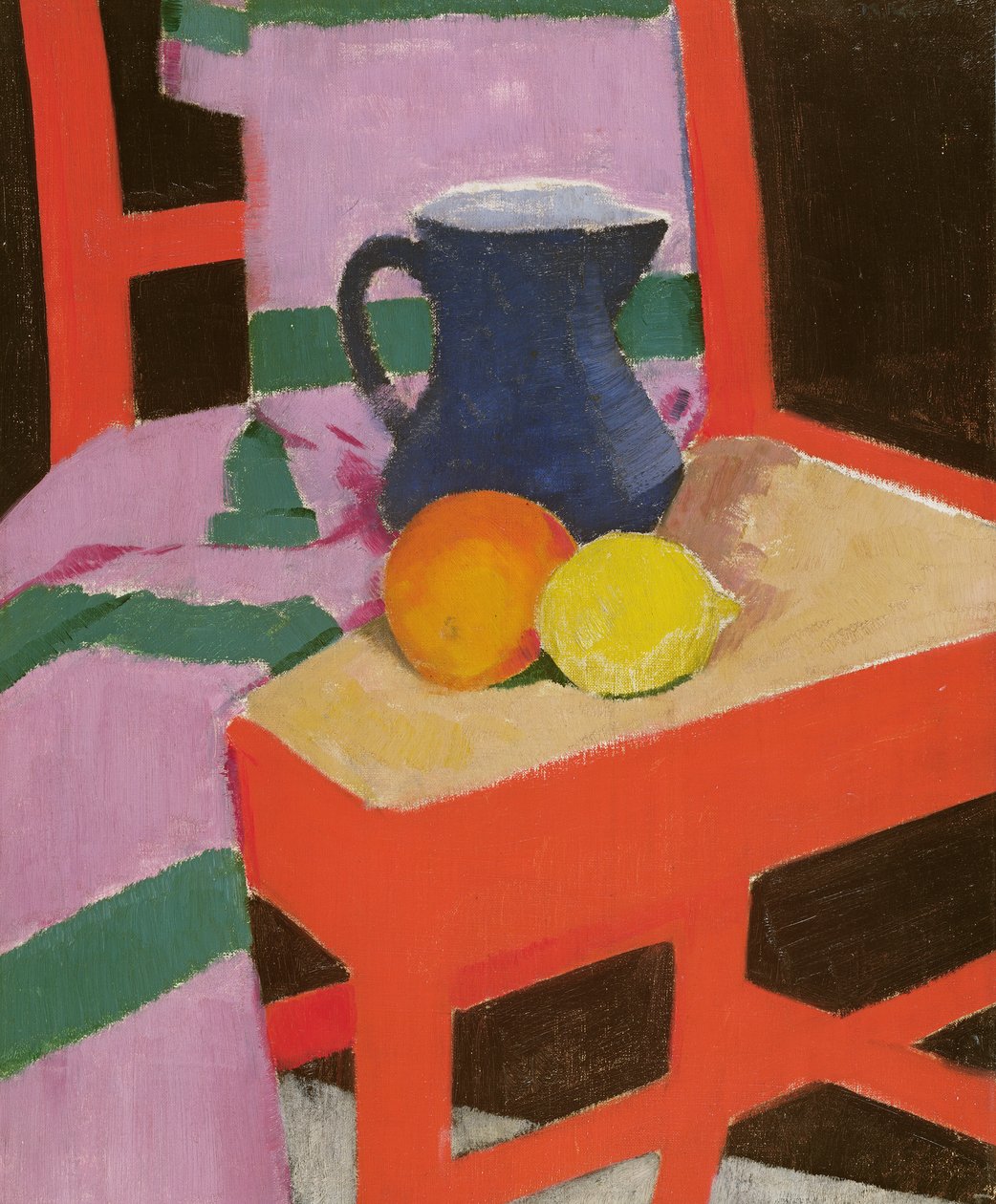 Den røde stolen (Den blå kannen) ca. 1934 av Francis Campbell Boileau Cadell