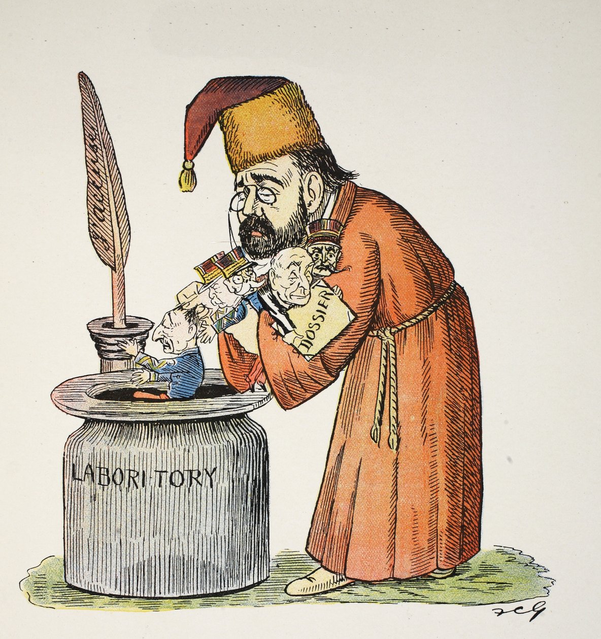 All Z- og Done, illustrasjon fra The Struwwelpeter Alphabet, vers av Harold Begbie (1871–1929) av Francis Carruthers Gould