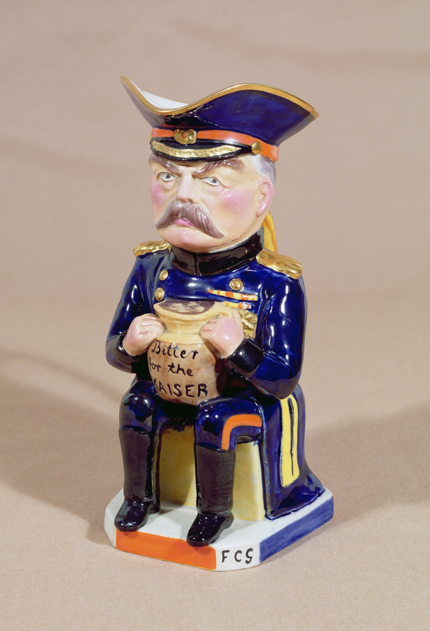 Toby Jug som viser Lord Kitchener, laget av Wilkinson, 1915 (keramikk) av Francis Carruthers Gould
