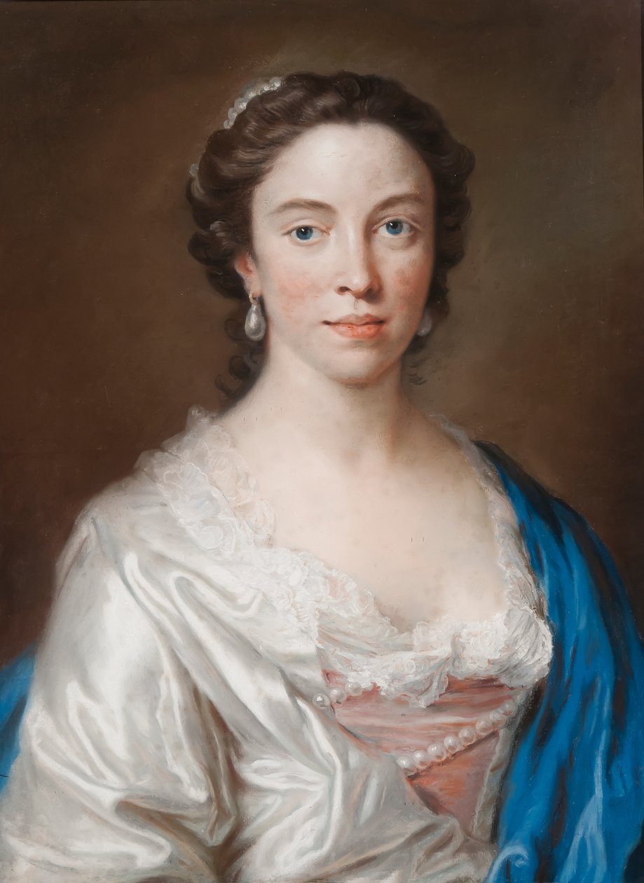 Portrett av Mary Thornton (pastell på papir) av Francis Cotes