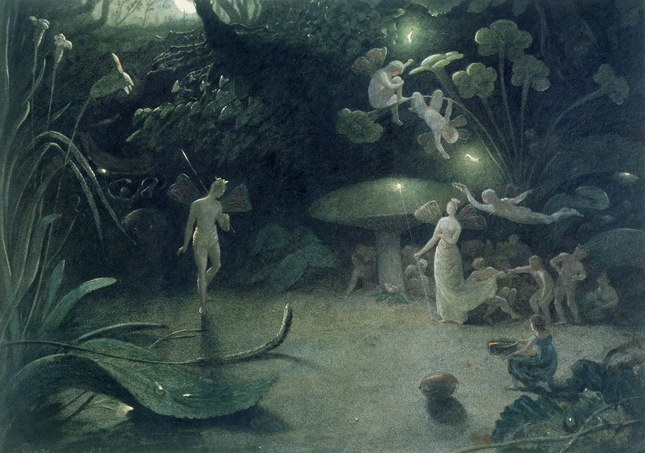 Scene fra 'A Midsummer Night's Dream', 1832 av Francis Danby