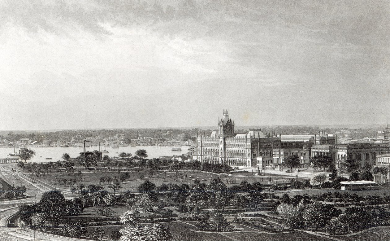 Calcutta, gravert av R.Dawson etter et fotografi av Francis Frith (1822-98), ca. 1860 av Francis Frith