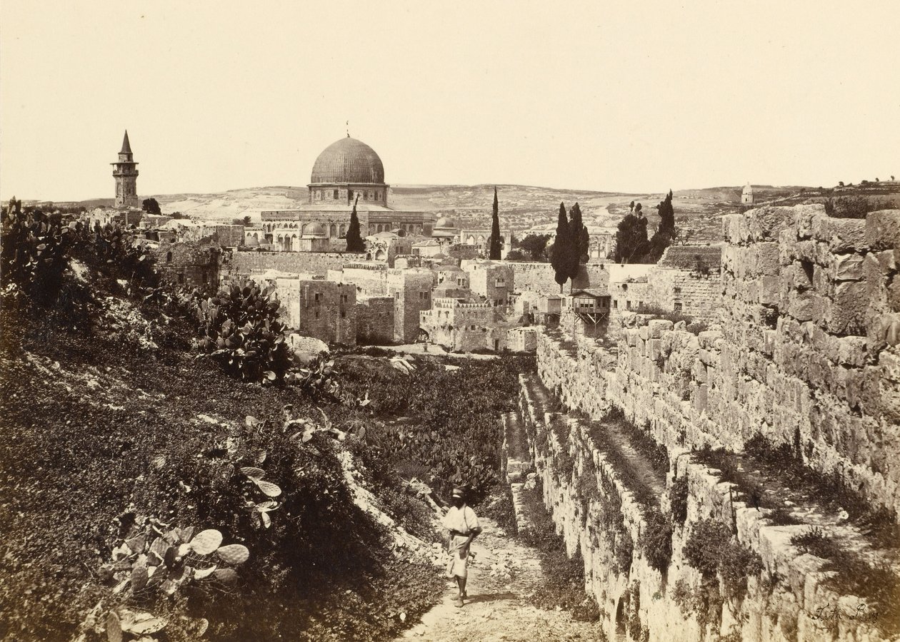 Tempelstedet Jerusalem fra Sion -fjellet av Francis Frith