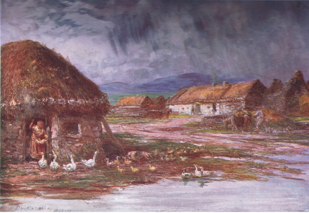 En landsby i Achill, fra Peeps at Many Lands: Ireland utgitt av Adams & Charles, 1909 av Francis S. Walker