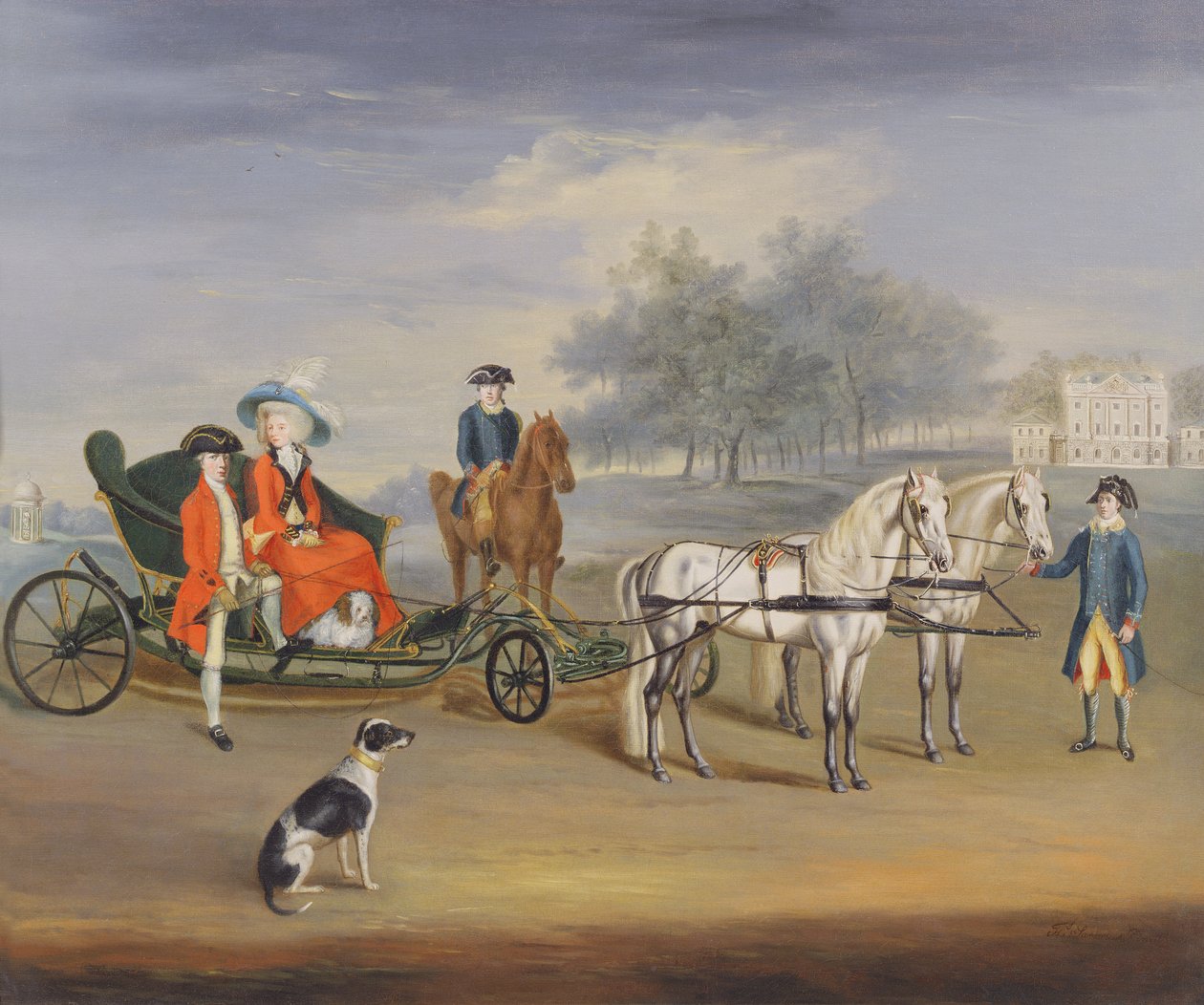 Edward Stratford, 2. jarl av Aldborough, og hans kone, Anne Elizabeth, i Grounds of Stratford Lodge, Baltinglass, County Wicklow, Irland, ca. 1787 av J. Francis Sartorius