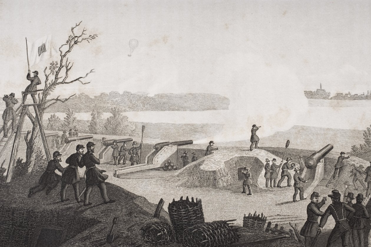 Beleiringen av Yorktown, Virginia under den amerikanske borgerkrigen av Francis Schell