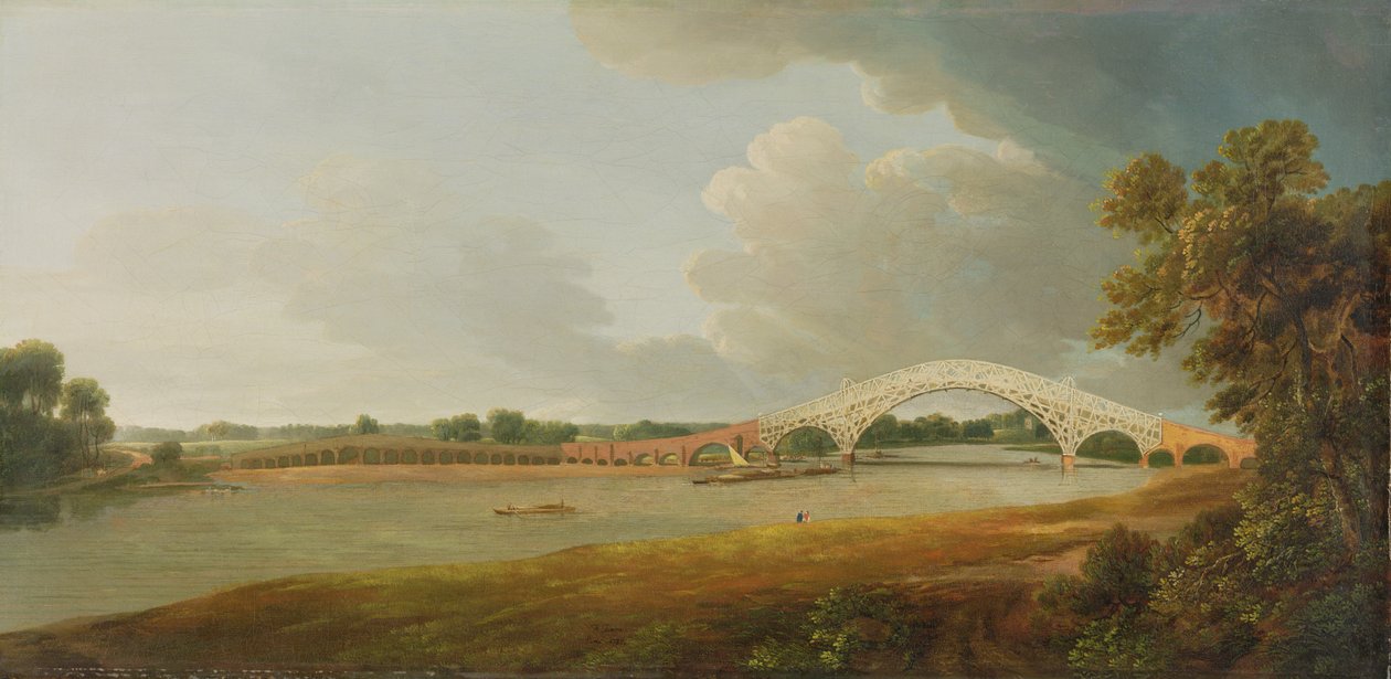 Old Walton Bridge, 1785 av Francis Towne